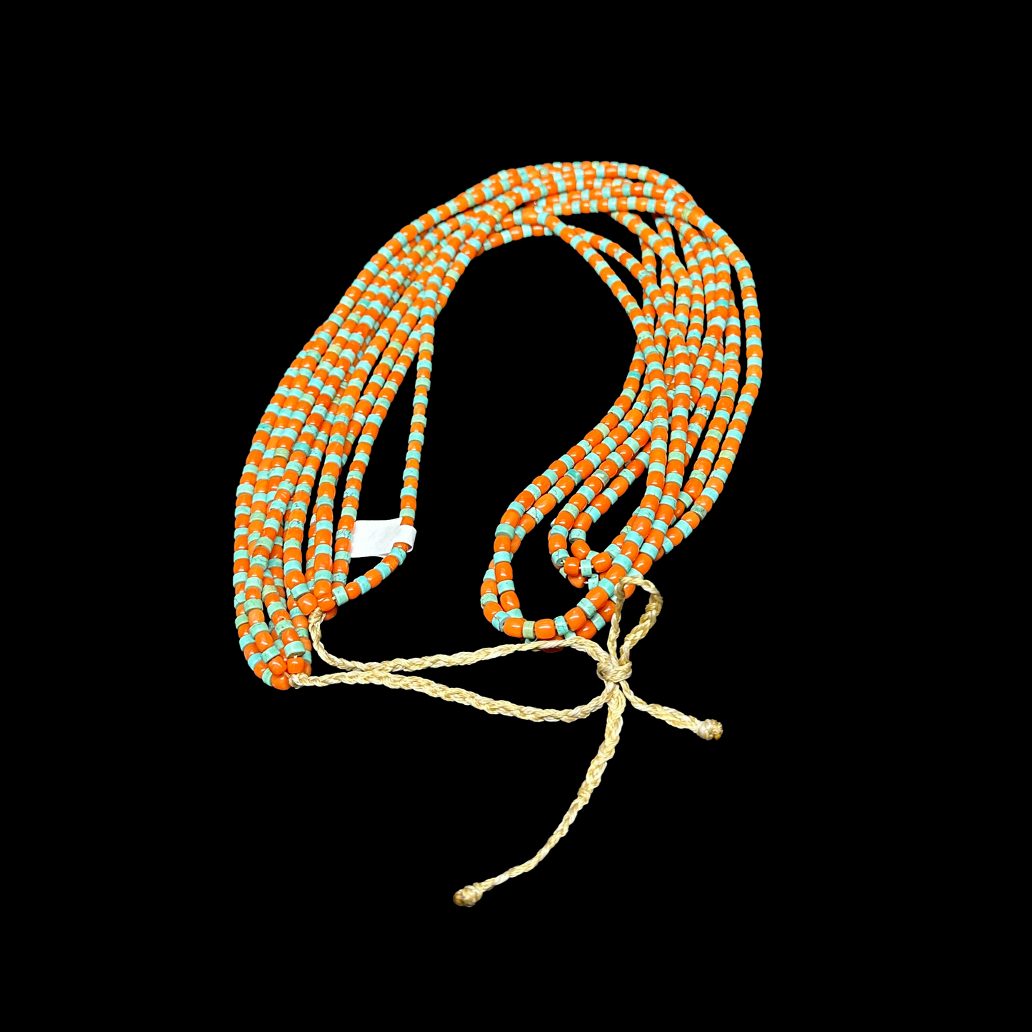 Five Strand Coral Barrels & Turquoise Heishi Necklace