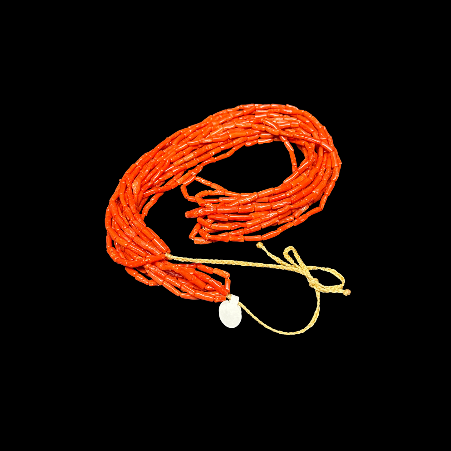 Eight Strand Coral Tube Necklace