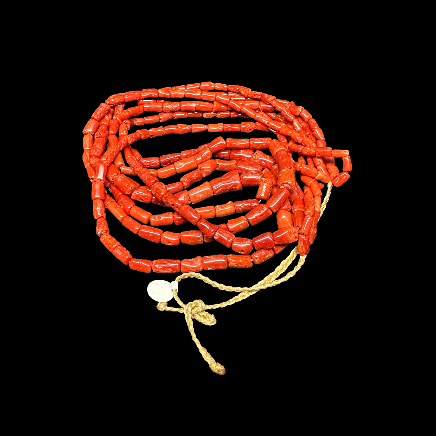 Four Strand Coral Tube Necklace
