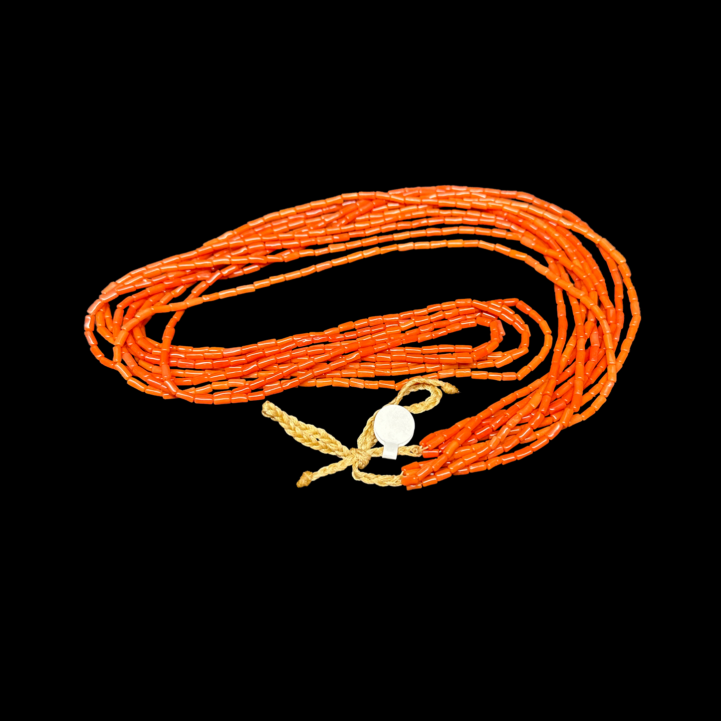 Five Strand Coral Tube Necklace