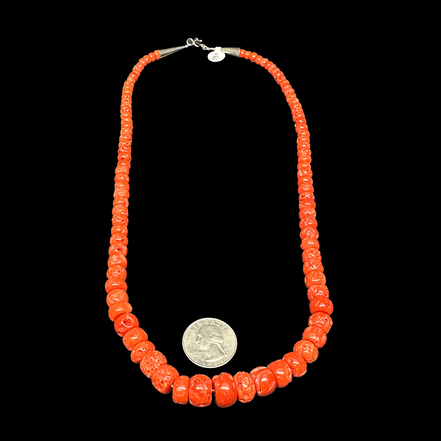 Single Strand Mediterranean Coral Necklace