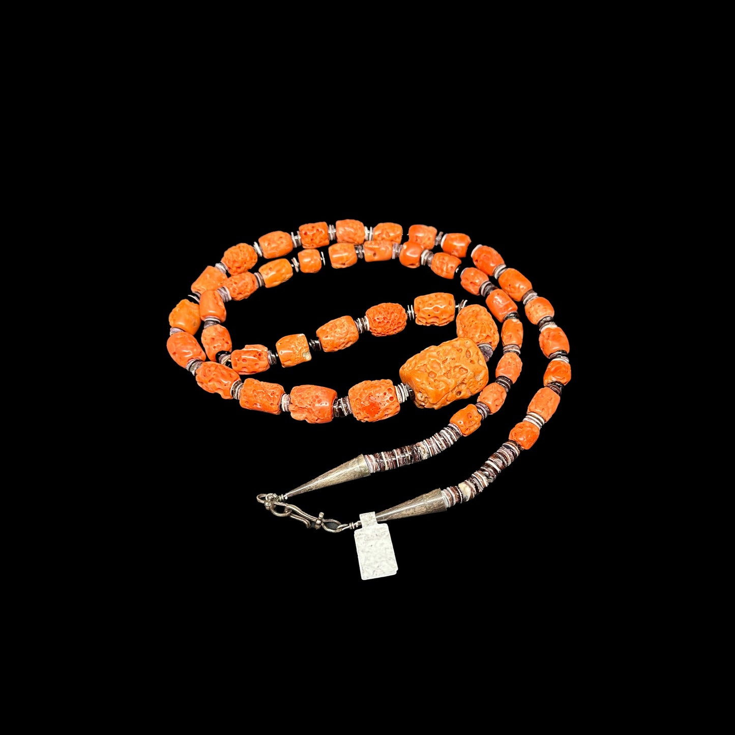 Mediterranean Coral Necklace with Shell Heishi