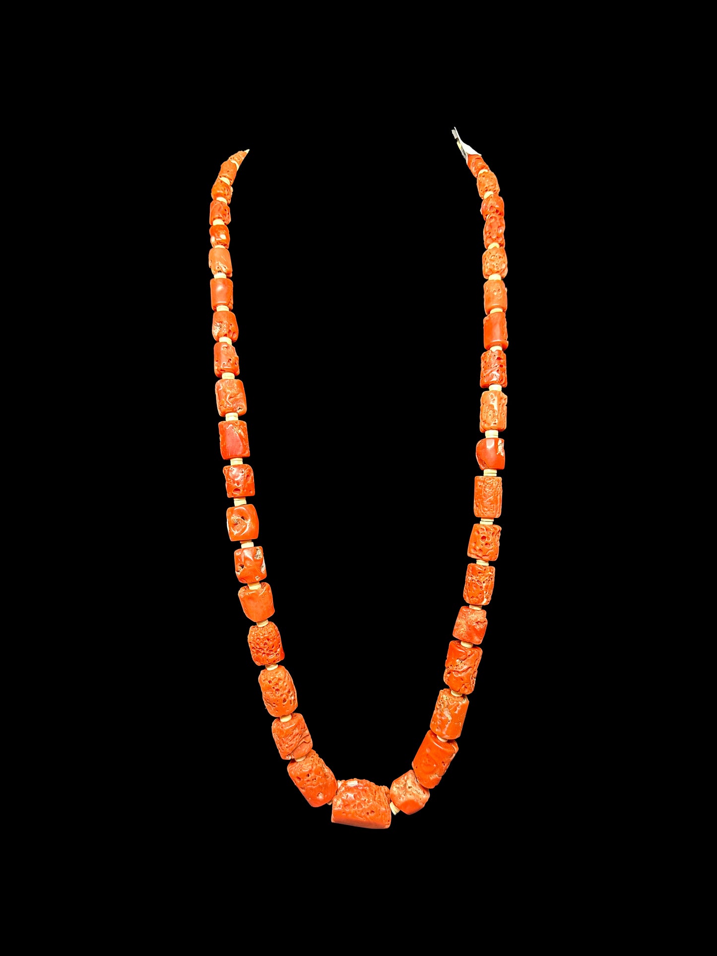 Mediterranean Coral Necklace with Shell Heishi