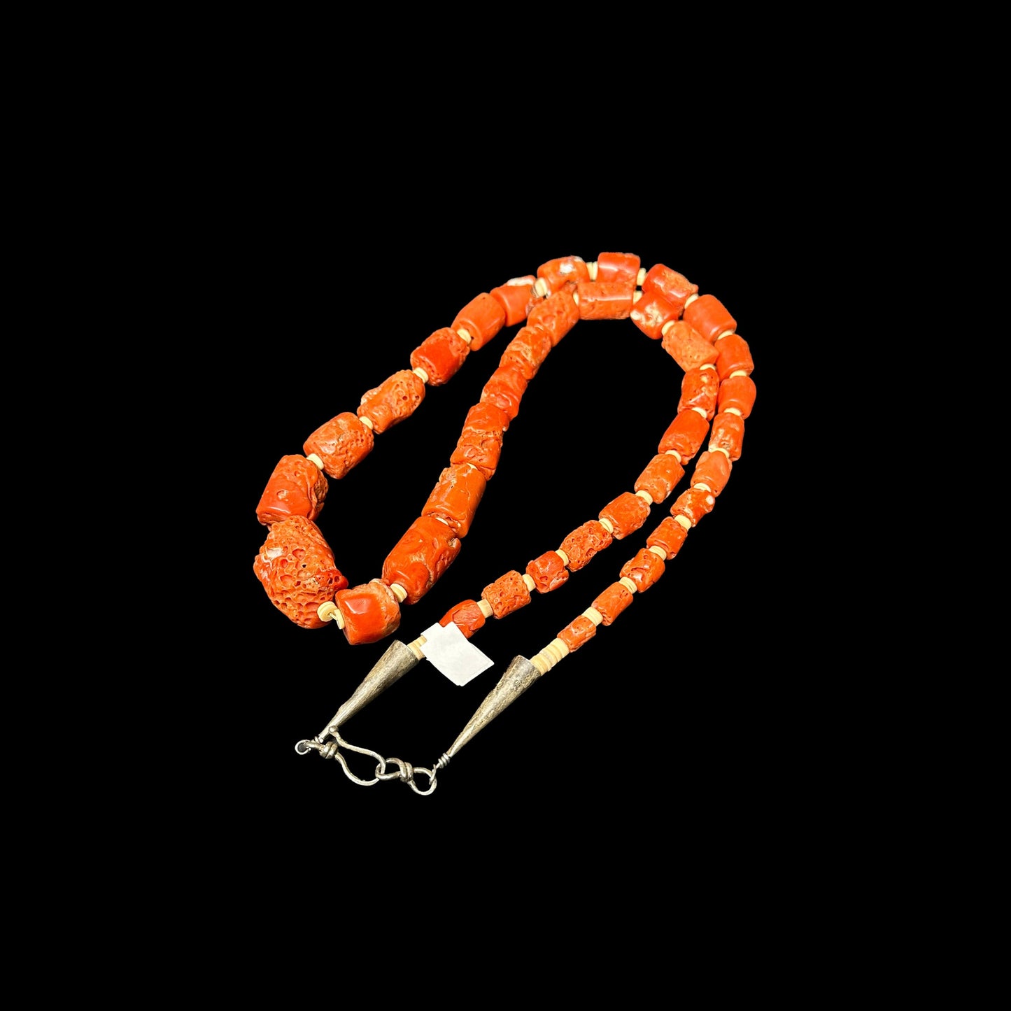 Mediterranean Coral Necklace with Shell Heishi
