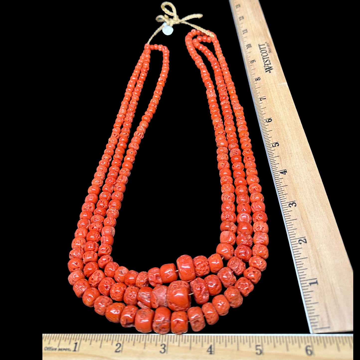 Mediterranean Coral Necklace (Triple Strand)