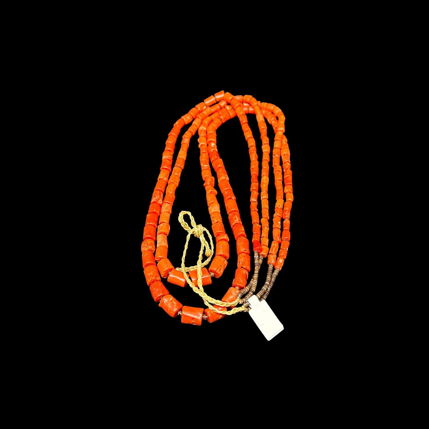 Double Strand Graduated Barrels Coral Necklace