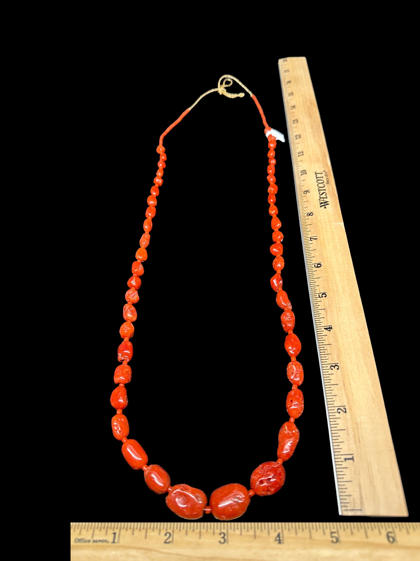 Single Strand Coral Nugget Necklace