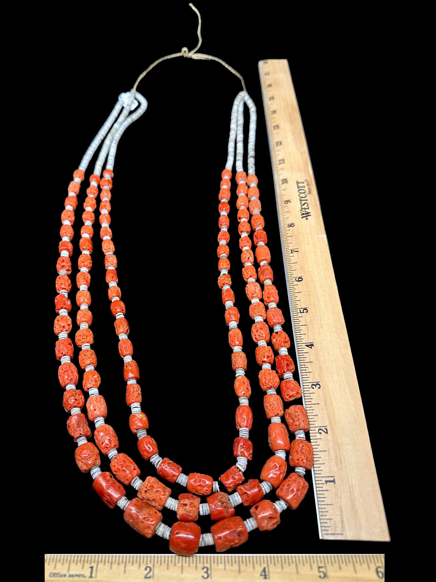 Mediterranean Coral Necklace (Triple Strand)