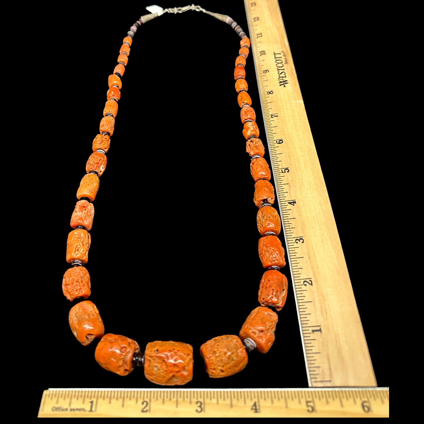 Mediterranean Coral Barrel Necklace with Shell Heishi
