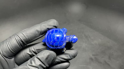Lapis Turtle Carving